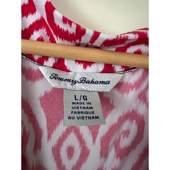 Tommy Bahama Bimini Printed Cowlneck Sleeveless Shift Dress Summer A-Line Large - Picture 3 of 6